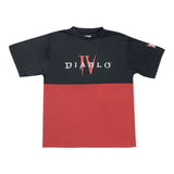 Diablo IV Logo T-Shirt rouge à bandes colorées - Vue de face