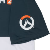 Overwatch 2 Logo T-Shirt blanc à bandes colorées - Vue sur les manches