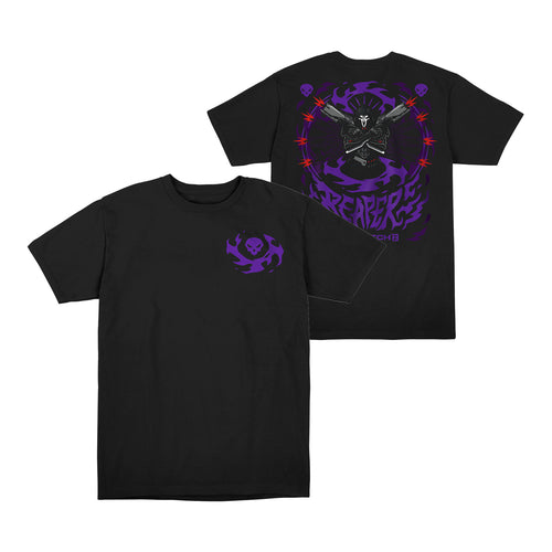 Overwatch 2 Faucheur closion mortelle  T-Shirt noir - Vue de face et de dos