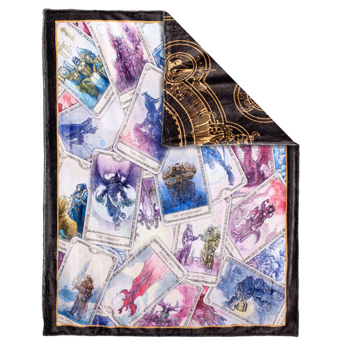World of Warcraft Tarot Card Blanket - Vue de face avec le coin replié