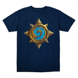 Hearthstone Distressed Icon T-Shirt - Vue de face Version Bleu