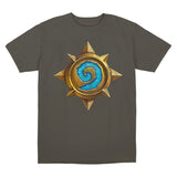 Hearthstone Distressed Icon T-Shirt - Vue de face Version grise
