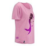 Overwatch Sombra  T-shirt rose à encolure dégagée pour femmes - Vue de droite