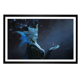 World of Warcraft la reine de l’hiver 14" x 24" Impression d'art encadrée dans Bleu - Vue de face