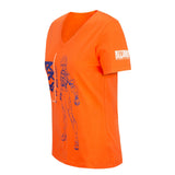 Overwatch 2 Tracer T-shirt à col en V pour femmes Orange - Vue de gauche