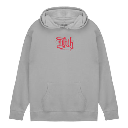 Felpa con cappuccio Diablo Lilith Blessed Mother - Vista frontale Versione grigia