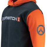 Overwatch 2 Felpa con cappuccio colorblock Charcoal - Vista da vicino