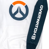 Overwatch 2 Logo Felpa con cappuccio colorblock bianca - Vista ravvicinata della manica