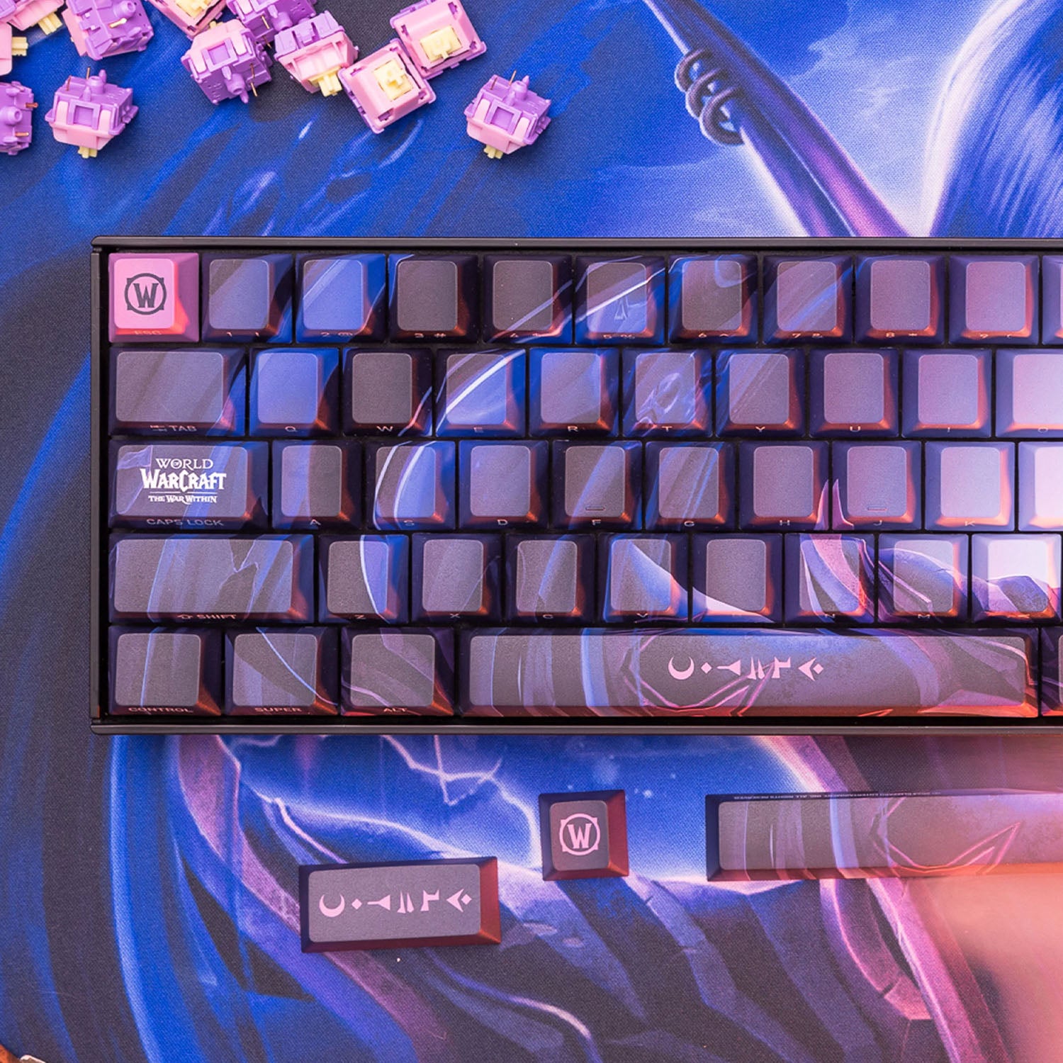 Set di tappi per chiavi di World of Warcraft Xal'atath - Vista dall'alto Set completo stilizzato