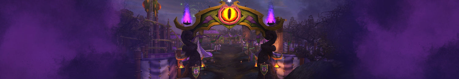 World of Warcraft Darkmoon Faire Merchandise: Stylized image of the entrance to the Darkmoon Faire