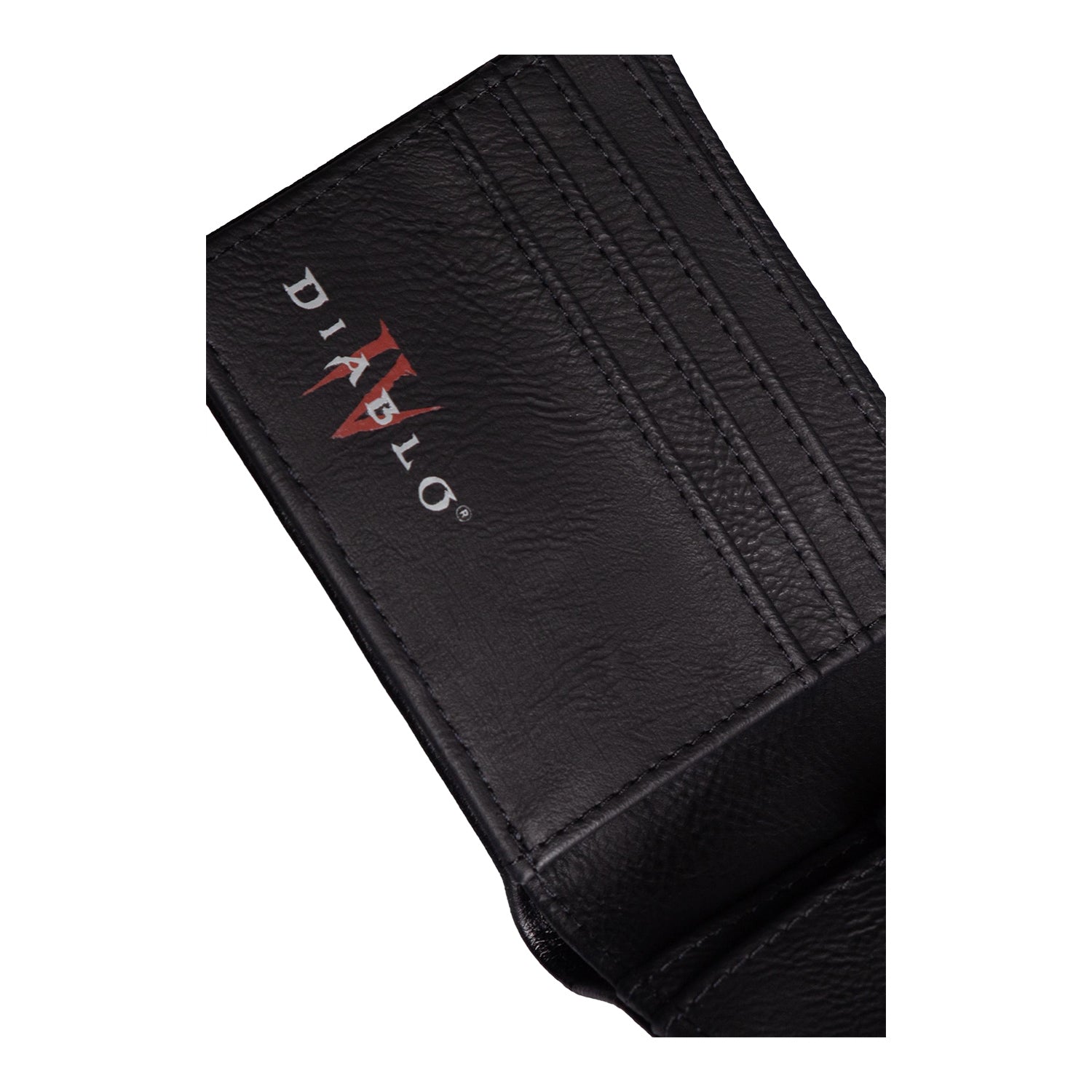 Diablo IV Black Bifold Wallet - Open View w/ Diablo Logo
