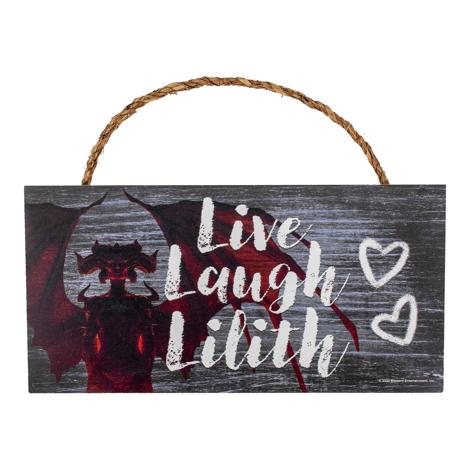 Diablo IV Live Laugh Lilith 6 x 12in Wooden Sign - Front View