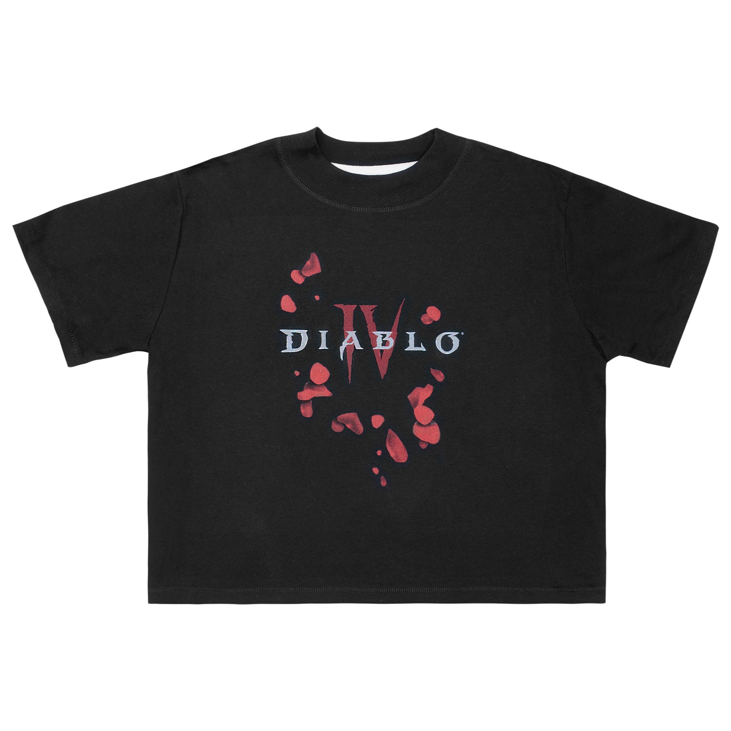 Diablo IV Petals Women's Black Cropped T-Shirt - Front View