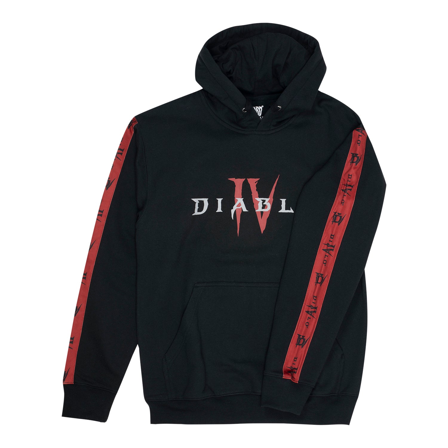 Diablo IV Black Clash Hoodie - Front View with Sleeve Design