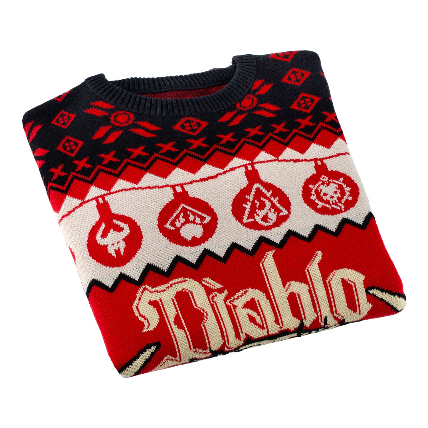 Diablo Skull Holiday Sweater - Folded View