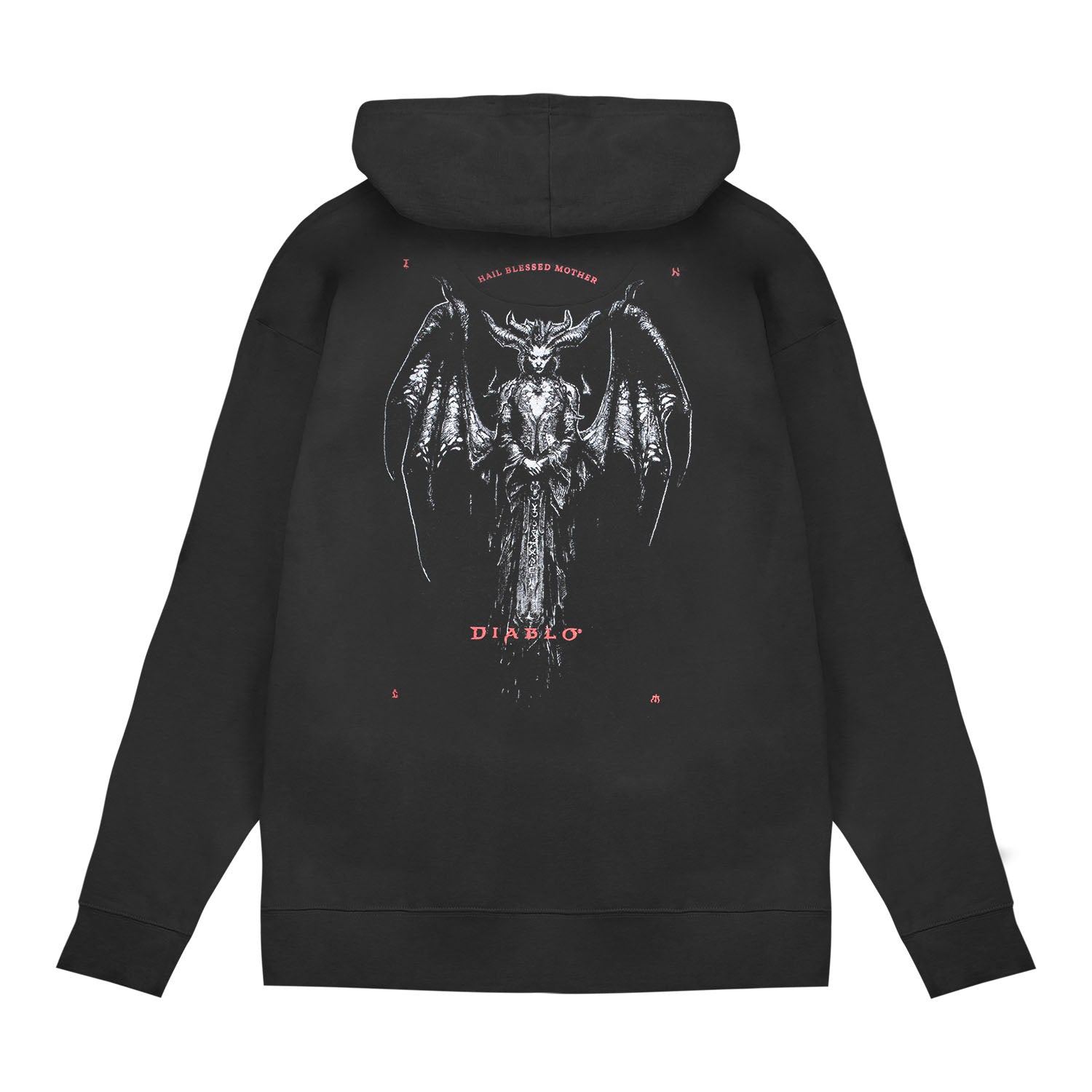 Diablo Lilith Blessed Mother Pullover Hoodie - Back View Black Version