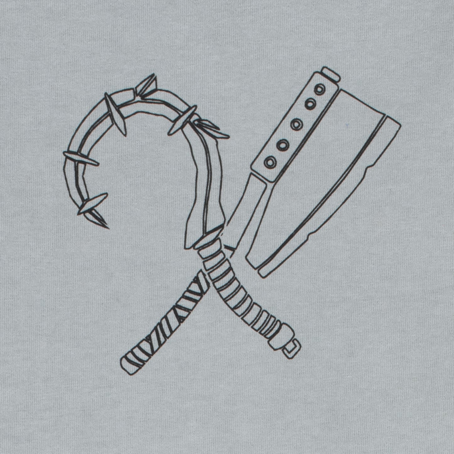 Diablo Butcher Sketch Grey T-Shirt - Close Up Front View