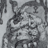 Diablo Butcher Sketch Grey T-Shirt - Close Up Back View