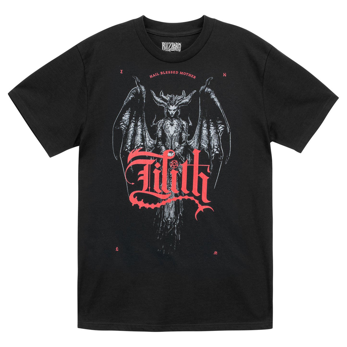 Diablo Lilith Blessed Mother Black T-Shirt - Front View Black Version
