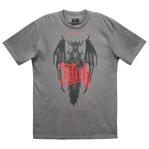 Diablo Lilith Blessed Mother Black T-Shirt - Front View Grey Version