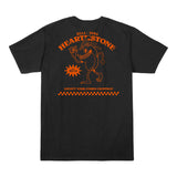 Hearthstone 10th Anniversary Vintage Murloc Pizza Black T-Shirt - Red Print - Back View