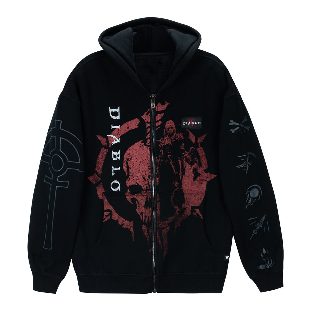 Diablo IV Necromancer Black Zip-Up Hoodie – Blizzard Gear Store