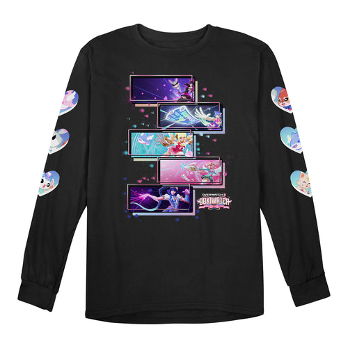 Overwatch Dokiwatch Black Long Sleeve T-Shirt - Front View