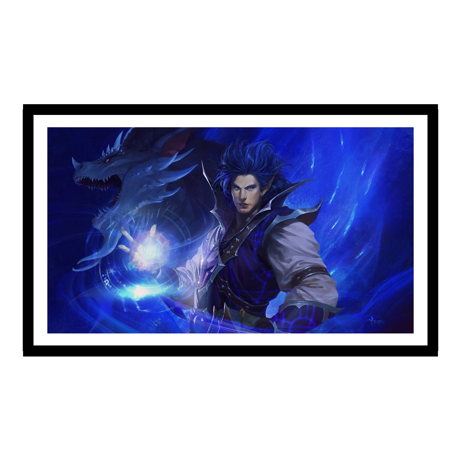 World of Warcraft Kalecgos 12x21 in Framed Art Print - Front View