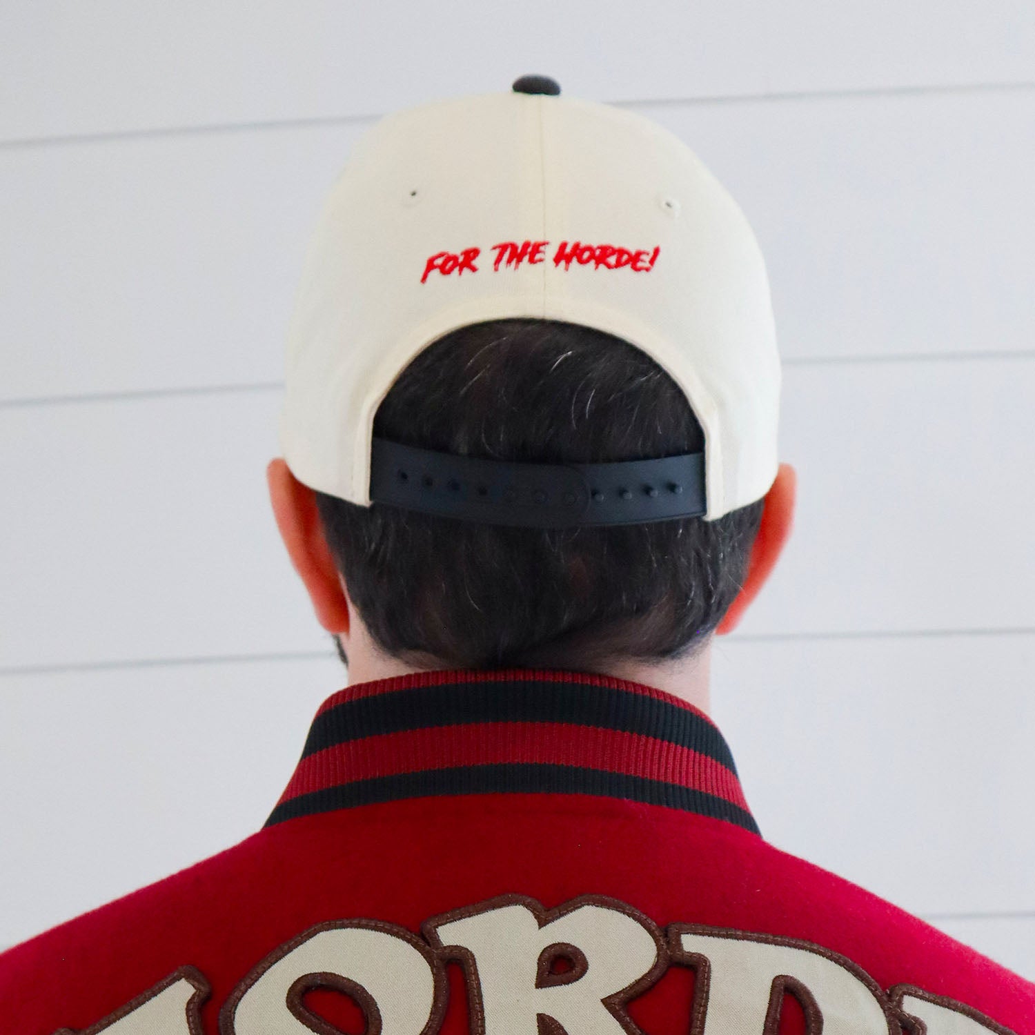 World of Warcraft Horde Varsity Snapback Hat - Back Model View