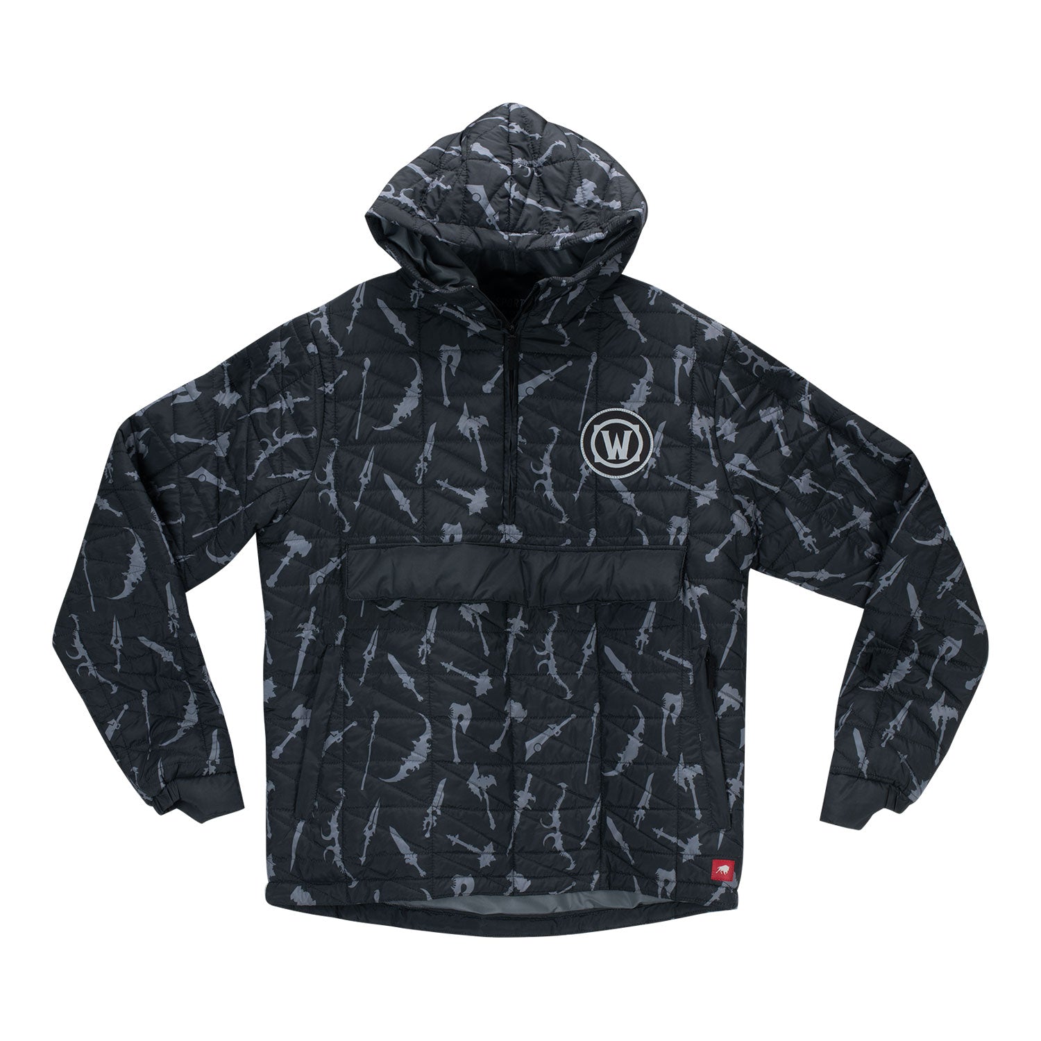 World of Warcraft Weapons Black Half-Zip Pullover Jacket - Front View