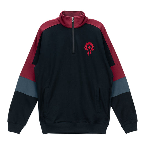 World of Warcraft Horde Logo Black Quarter-Zip Sweatshirt - Front View