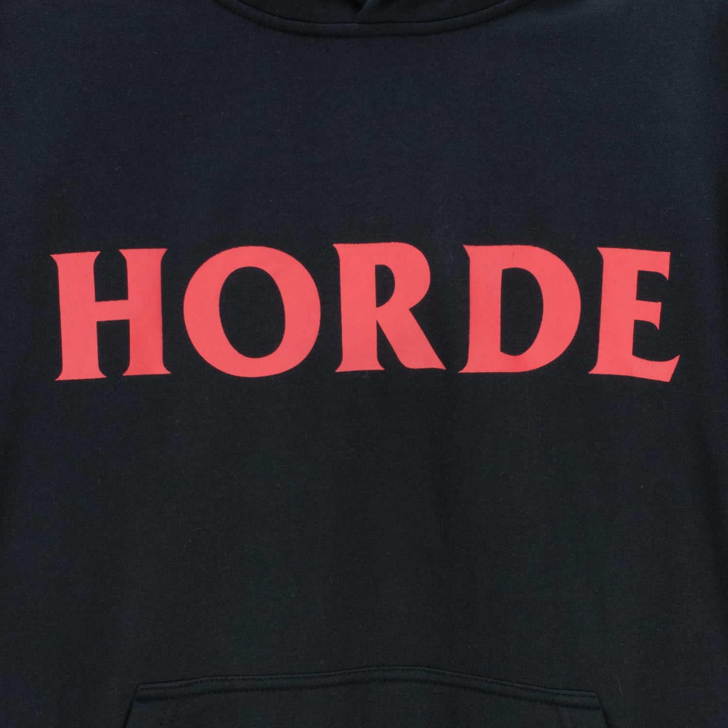 World of Warcraft Horde Strength Black Hoodie - Close-Up View