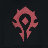 World of Warcraft Horde Logo Black Colorblock Hoodie - Close Up View