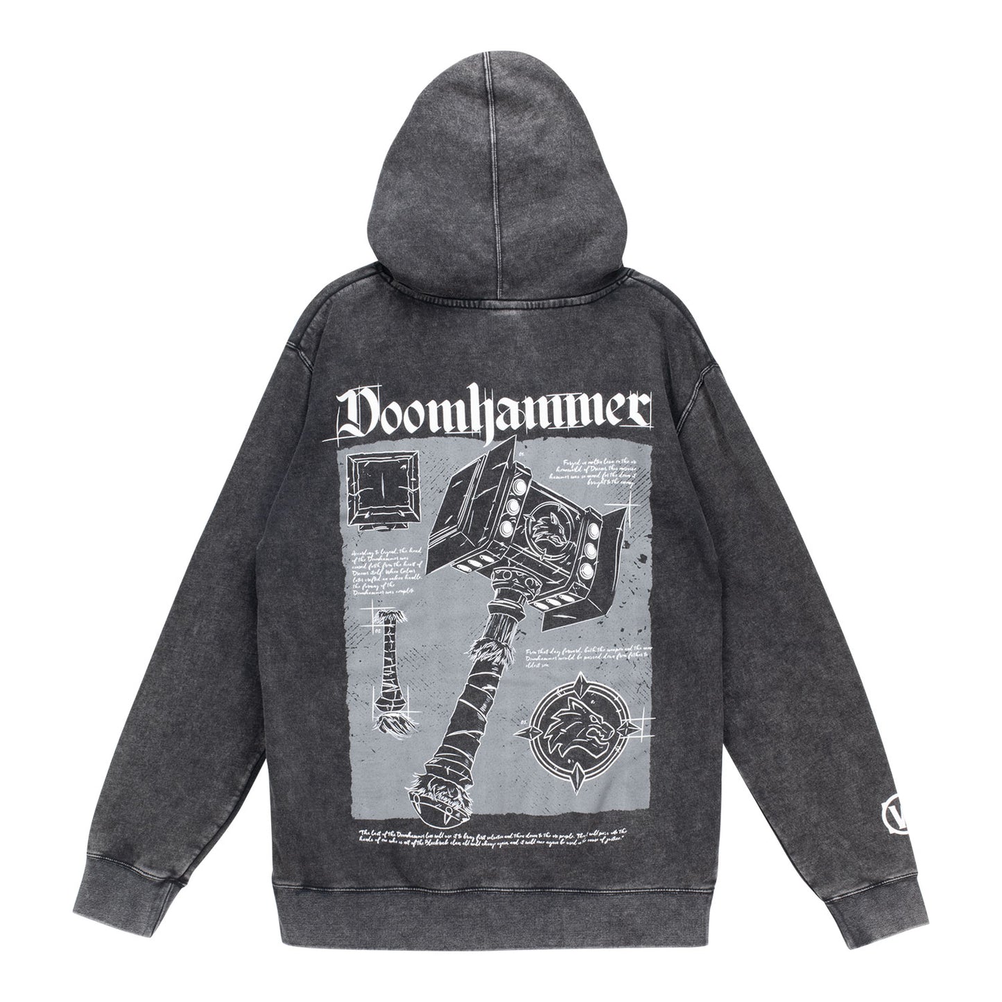 World of Warcraft Doomhammer Grey Pullover Hoodie - Back View