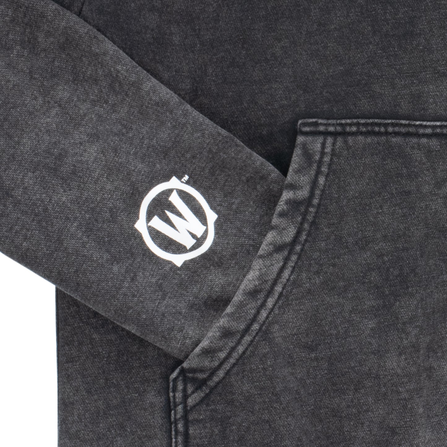 World of Warcraft Doomhammer Grey Pullover Hoodie - WOW Logo Sleeve View