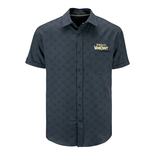 World of Warcraft Button Up Grey Shirt - Front View