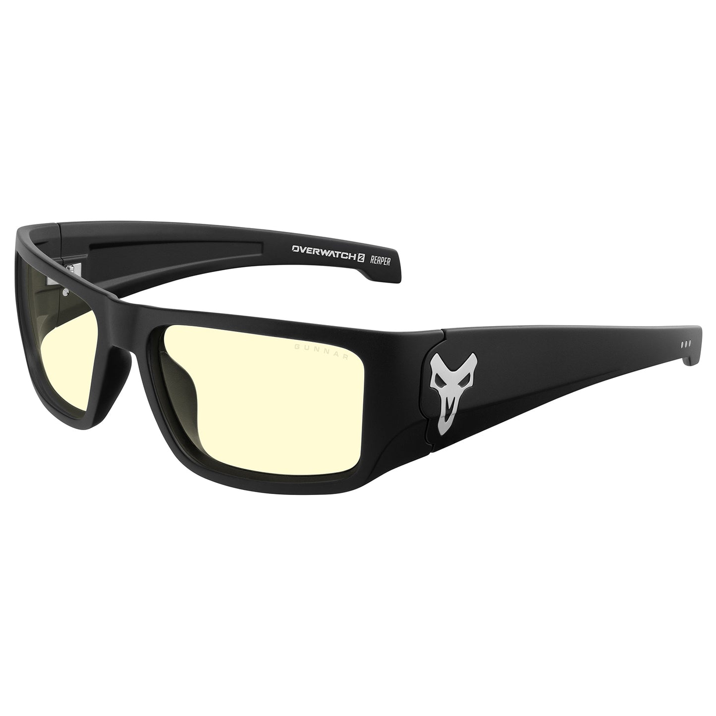 Overwatch Reaper Gunnar Sunglasses - Front Side View Amber Lens