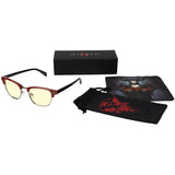 Diablo IV Sanctuary Gunnar Blue Light Glasses - Front View with Packaging 