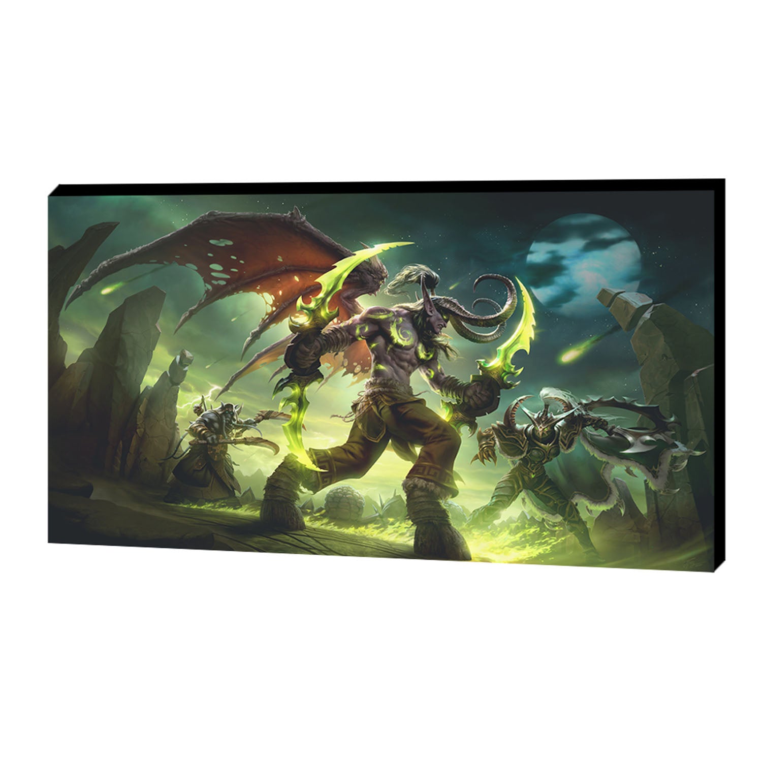 World of Warcraft Burning Crusade Classic: Black Temple 14" x 24" Canvas in Green - Front View