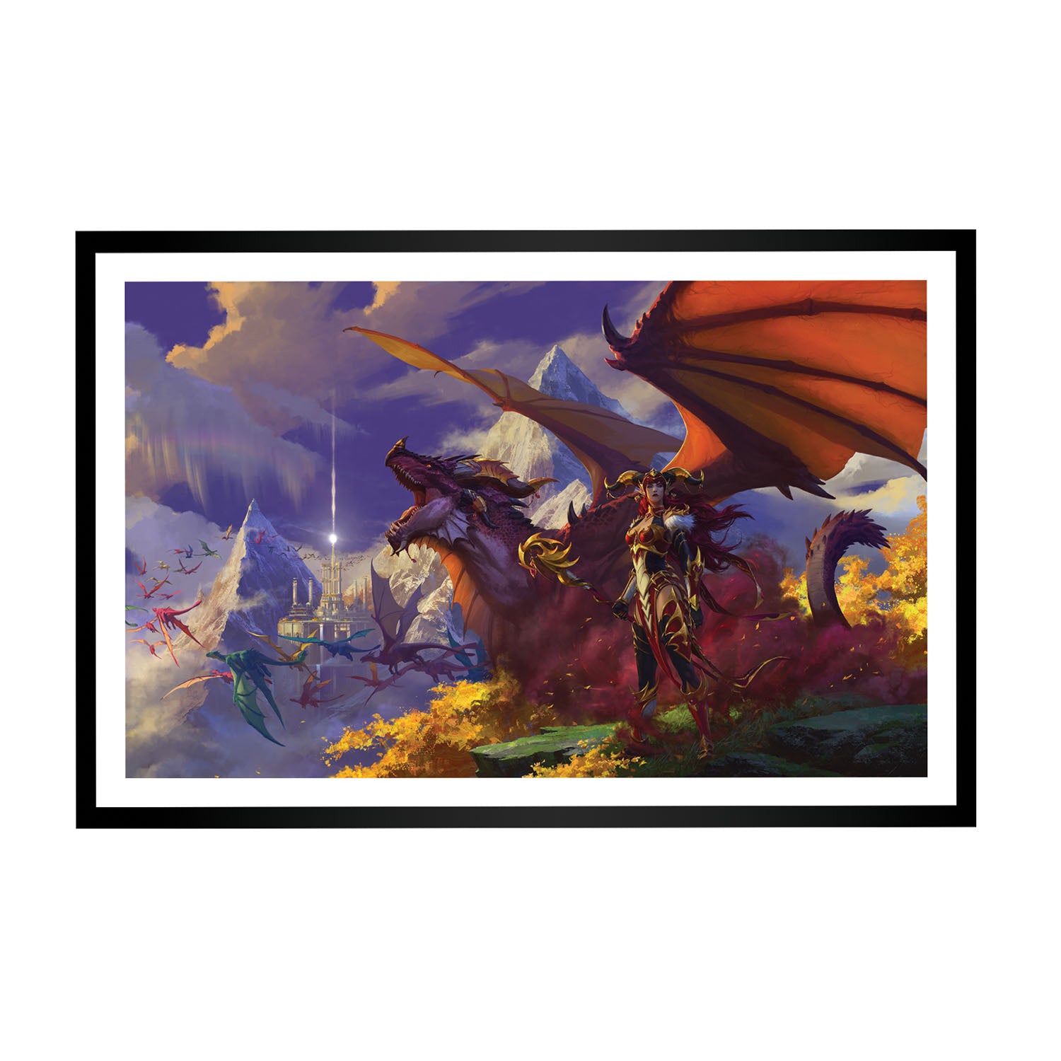 World of Warcraft Return to the Dragon Isles 14 x 24 in Framed Art Print - Front View