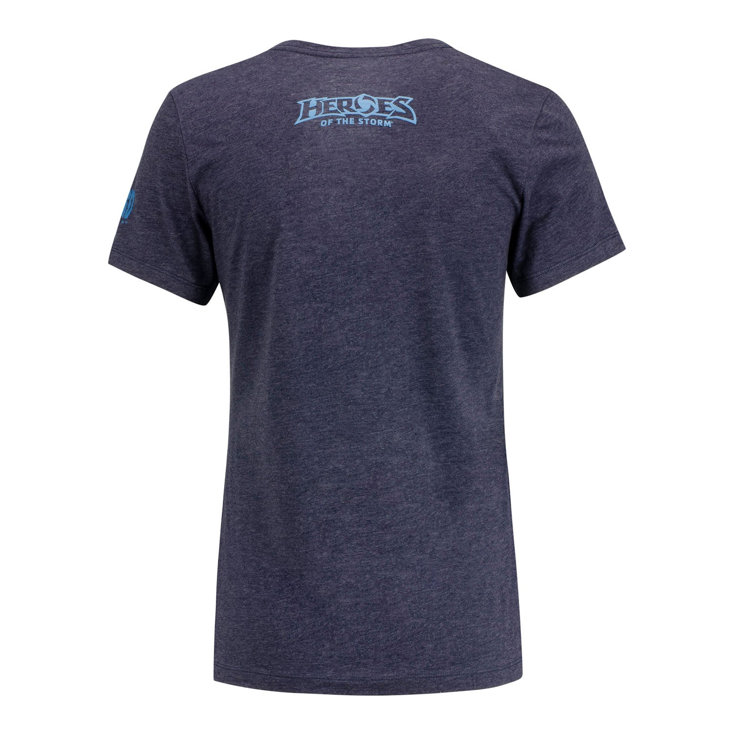 Heroes of the Storm Women's Heathered Navy Hexagon V-Neck T-Shirt - Back View