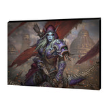 World of Warcraft Sylvanas 16"  x 24" Canvas in Grey - Front View