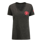 Heroes of the Storm Hogger Women's Charcoal V-Neck T-Shirt - Front View