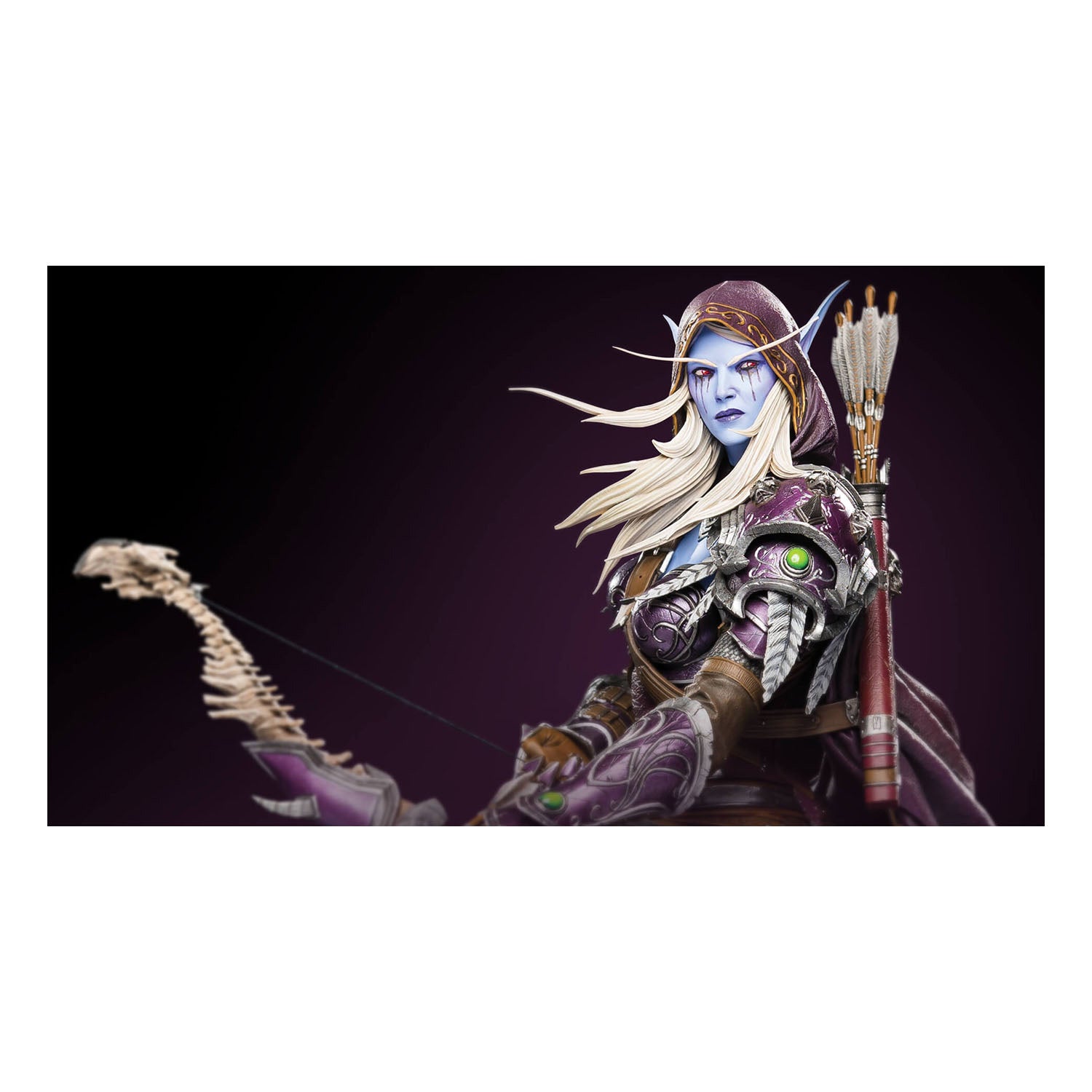 World of Warcraft Sylvanas 17'' Premium Statue in Purple - Zoom Front View
