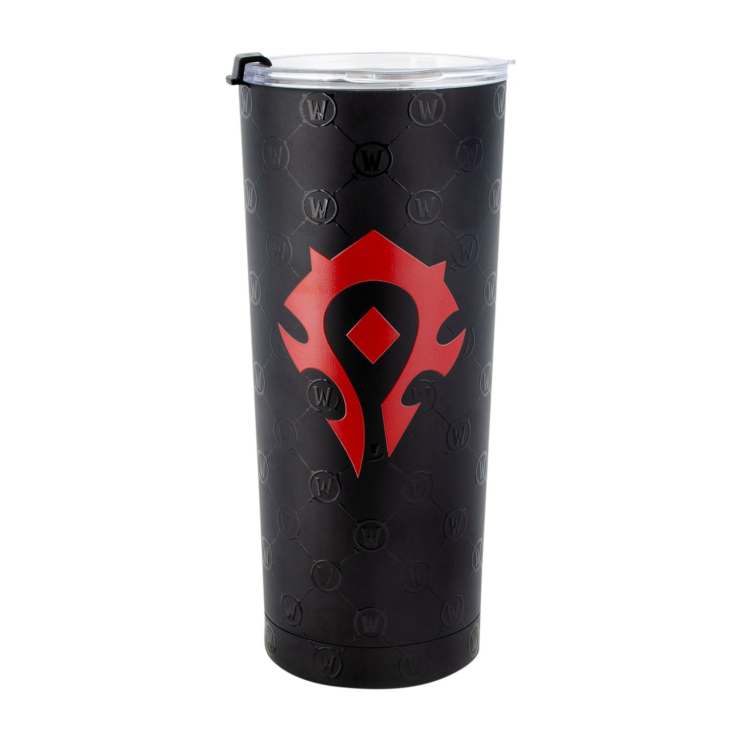 World of Warcraft Horde 24oz Stainless Steel Tumbler in Black and Red - Front View
