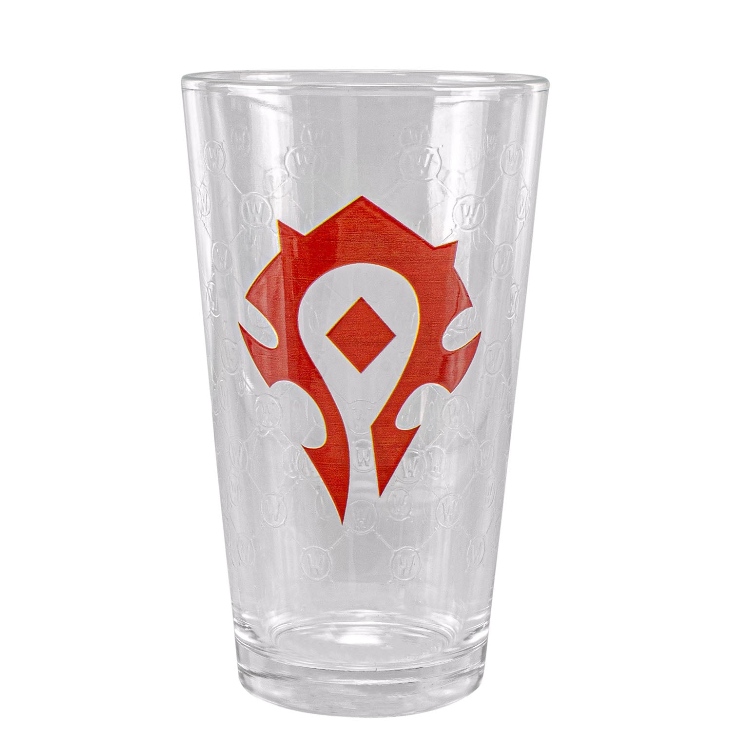 World of Warcraft Horde 16oz Pint Glass in Red - Front View