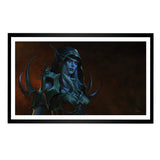 World of Warcraft Sylvanas 14" x 24" Framed Art Print in Black - Front View