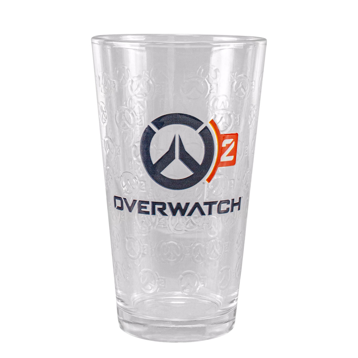Overwatch 2 16oz Pint Glass in Blue - Front View