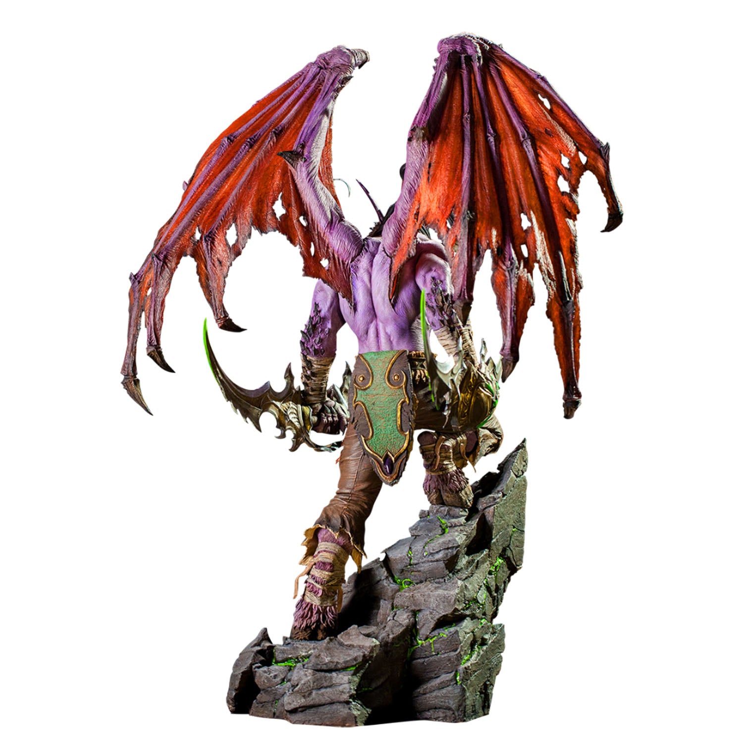 World of Warcraft Illidan 23" Premium Statue in Red - Back View