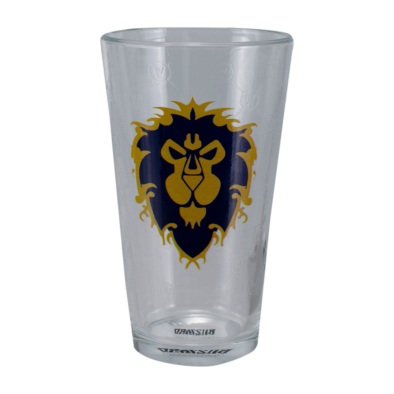 World of Warcraft Alliance 16oz Pint Glass in Blue - Front View